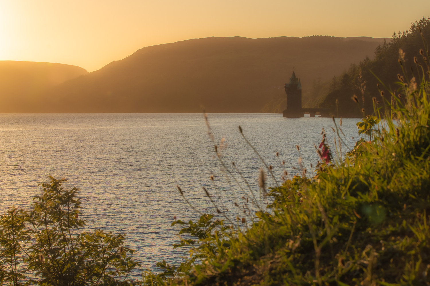 Lake Vyrnwy Water Tower Sunset